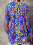 Women Abstract Long Sleeve Tee T-shirt Crew Neck Printing Casual Spring/Fall Graphic Tee Top