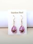 Butterfly Time Gem Dried Flower Gypsophila Lace Flower Pastoral Style Glass Earrings