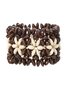 Bohemian Colorful Wooden Bead Bracelets Fashionable And Versatile Handmade Beaded Elastic Wire Wooden Bead Bracelets