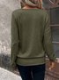 Women Plain Long Sleeve Tee T-shirt Crew Neck Split Joint Vintage Spring/Fall Top