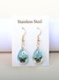 Butterfly Time Gem Dried Flower Gypsophila Lace Flower Pastoral Style Glass Earrings