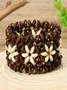 Bohemian Colorful Wooden Bead Bracelets Fashionable And Versatile Handmade Beaded Elastic Wire Wooden Bead Bracelets
