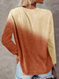 Women Ombre Long Sleeve Tee T-shirt Crew Neck Printing Casual Spring/Fall Graphic Tee Top