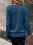 Women Plain Long Sleeve Tee T-shirt Crew Neck Split Joint Vintage Spring/Fall Top