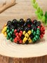 Bohemian Colorful Wooden Bead Bracelets Fashionable And Versatile Handmade Beaded Elastic Wire Wooden Bead Bracelets