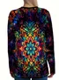 Women Abstract Long Sleeve Tee T-shirt Crew Neck Printing Casual Spring/Fall Graphic Tee Top