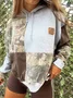 Women Geometric Hoodie Printing Vintage Spring/Fall Long Sleeve Sweatshirt