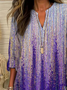 Women Abstract Long Sleeve Blouse Spring/Fall Printing V Neck Daily Casual Top