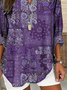 Women Paisley Long Sleeve Blouse Spring/Fall Printing V Neck Daily Casual Top