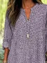 Women Abstract Long Sleeve Blouse Spring/Fall Printing V Neck Daily Casual Top