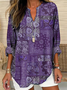 Women Paisley Long Sleeve Blouse Spring/Fall Printing V Neck Daily Casual Top