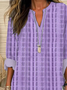 Women Abstract Long Sleeve Blouse Spring/Fall Printing V Neck Daily Casual Top