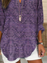 Women Floral Long Sleeve Blouse Spring/Fall Printing V Neck Daily Casual Top