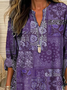 Women Paisley Long Sleeve Blouse Spring/Fall Printing V Neck Daily Casual Top