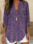Women Floral Long Sleeve Blouse Spring/Fall Printing V Neck Daily Casual Top