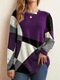 Women Abstract Long Sleeve Tee T-shirt Crew Neck Printing Casual Spring/Fall Graphic Tee Top