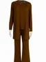 Women Plain Split Joint Matching Outfit Commuting Long Sleeve Casual Spring/Fall Multi-Piece Set Matching Set