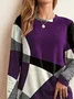 Women Abstract Long Sleeve Tee T-shirt Crew Neck Printing Casual Spring/Fall Graphic Tee Top