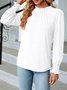 Women Plain Long Sleeve Tee T-shirt Crew Neck Gathered Vintage Spring/Fall Top