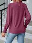 Women Plain Long Sleeve Tee T-shirt Crew Neck Gathered Vintage Spring/Fall Top