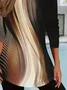 Women Abstract Long Sleeve Tee T-shirt Crew Neck Printing Casual Spring/Fall Graphic Tee Top