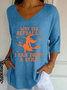 Women Halloween Three Quarter Sleeve Tee T-shirt V Neck Vintage Spring/Fall Top