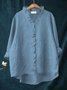 Women Geometric Long Sleeve Shirt Spring/Fall Printing Lotus Leaf Collar Daily Vintage Top
