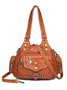 Retro Trendy One-shoulder Crossbody Handbag Washed Soft Leather Women's Bag
