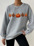 Women Halloween Crew Neck Casual Spring/Fall Long Sleeve Sweatshirt