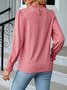 Women Plain Long Sleeve Tee T-shirt Crew Neck Gathered Vintage Spring/Fall Top