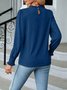 Women Plain Long Sleeve Tee T-shirt Crew Neck Gathered Vintage Spring/Fall Top