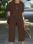 Women Plain Split Joint Matching Outfit Commuting Long Sleeve Casual Spring/Fall Multi-Piece Set Matching Set