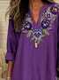 Women Floral Long Sleeve Blouse Spring/Fall Printing V Neck Daily Casual Top