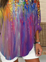 Women Floral Long Sleeve Blouse Spring/Fall Printing V Neck Daily Casual Top