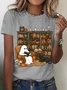 Women Halloween Short Sleeve Tee T-shirt Crew Neck Casual Summer Top