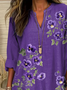 Women Floral Long Sleeve Blouse Spring/Fall Printing V Neck Daily Casual Top