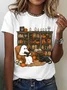Women Halloween Short Sleeve Tee T-shirt Crew Neck Casual Summer Top