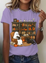 Women Halloween Short Sleeve Tee T-shirt Crew Neck Casual Summer Top