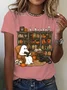 Women Halloween Short Sleeve Tee T-shirt Crew Neck Casual Summer Top