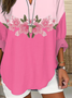 Women Floral Long Sleeve Blouse Spring/Fall Printing V Neck Daily Casual Top