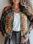 Women 3D Printing Casual Spring/Fall Knitted Cardigan
