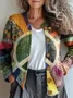Women 3D Printing Casual Spring/Fall Knitted Cardigan