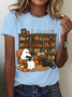 Women Halloween Short Sleeve Tee T-shirt Crew Neck Casual Summer Top