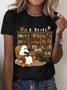 Women Halloween Short Sleeve Tee T-shirt Crew Neck Casual Summer Top