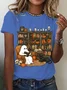 Women Halloween Short Sleeve Tee T-shirt Crew Neck Casual Summer Top