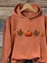 Women Halloween Pumpkin Maple Leaf Spring/Fall Printing Long Sleeve Casual Daily Hoodie