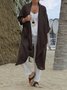 Women Plain Spring/Fall Cover-up Vintage Split Joint Lightweight Cardigan