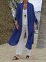 Women Plain Spring/Fall Cover-up Vintage Split Joint Lightweight Cardigan