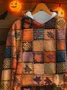 Women Halloween Maple Leaf Print Spring/Fall Long Sleeve Casual Festival Hoodie