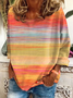 Women Halloween Rainbow Long Sleeve Tee T-shirt Crew Neck Printing Casual Spring/Fall Graphic Tee Top